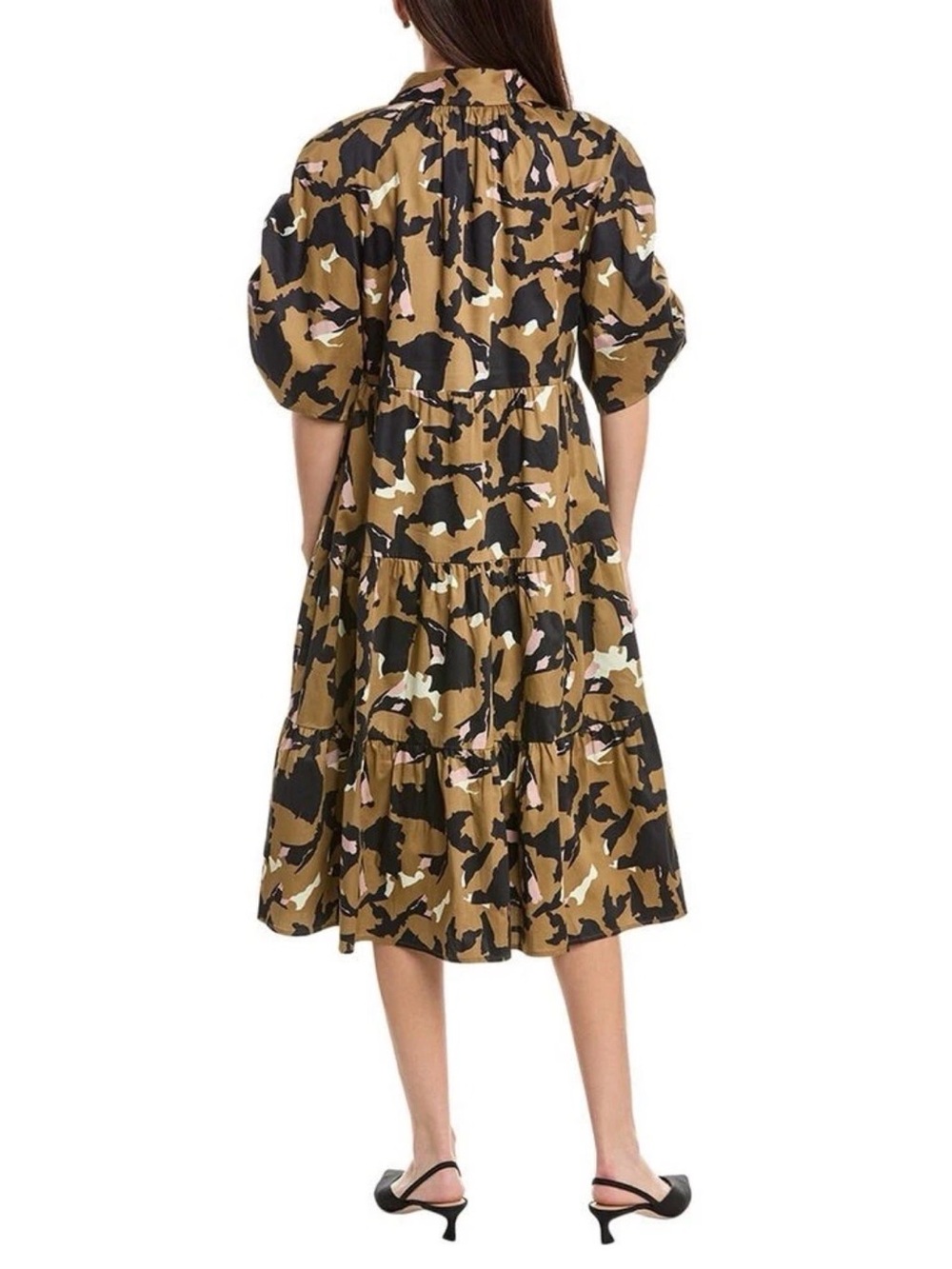 CROSBY by Mollie Burch Whit Undone Abstract Midi Shirtdress S - Picture 4 of 8